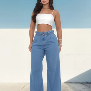 Calça Pantalona Cintura Alta - Sol Jeans